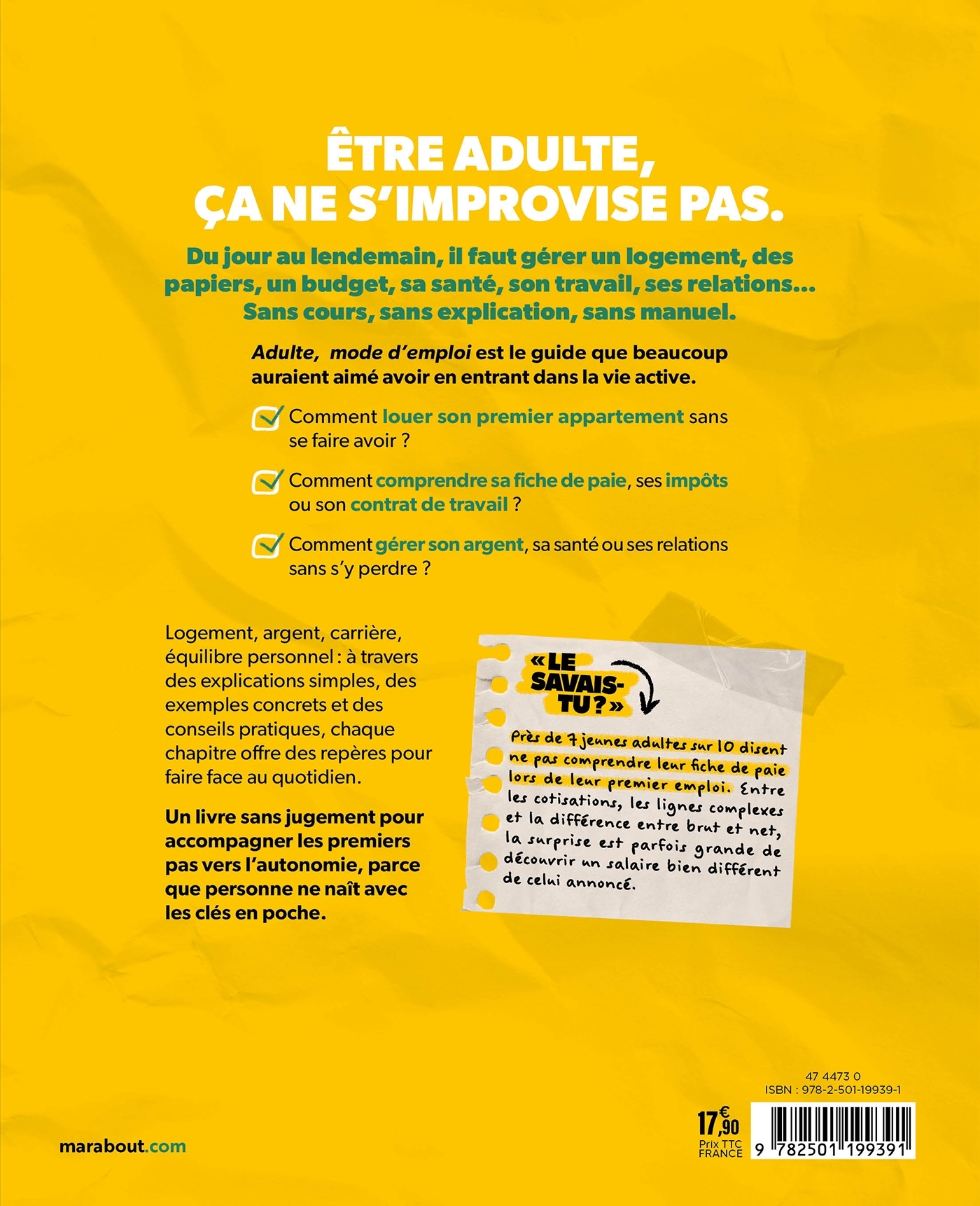 Adulte mode d'emploi -  Ben HPTS - MARABOUT