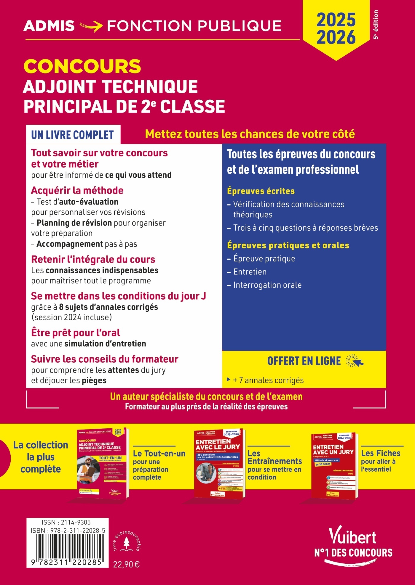 Concours Adjoint technique principal de 2e classe - Catégorie C - Tout-en-un - Annales 2024 incluses - Olivier Bellégo - VUIBERT