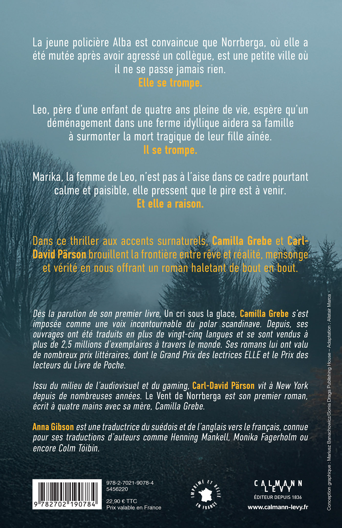 Le Vent de Norrberga - Camilla Grebe, Carl-David Pärson - CALMANN-LEVY