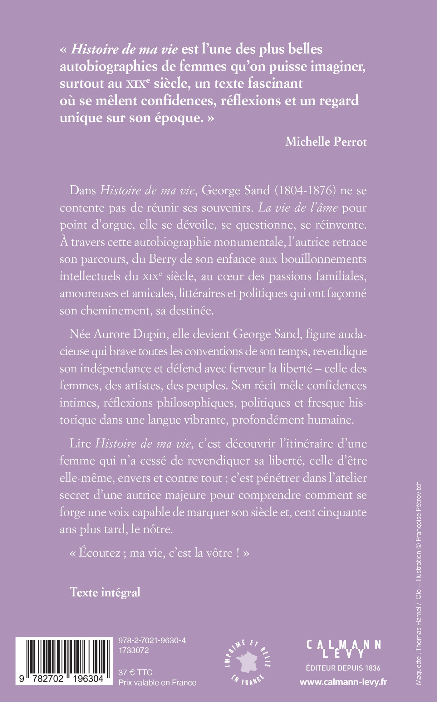 Histoire de ma vie - George Sand - CALMANN-LEVY