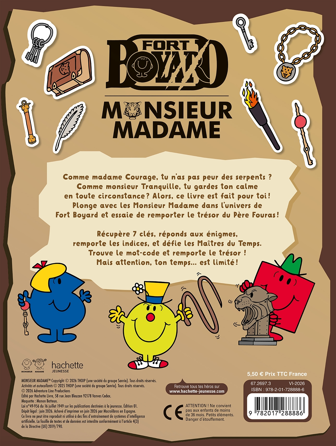 Les Monsieur Madame à Fort Boyard - livre d'activités -  Sanrio - HACHETTE JEUN.