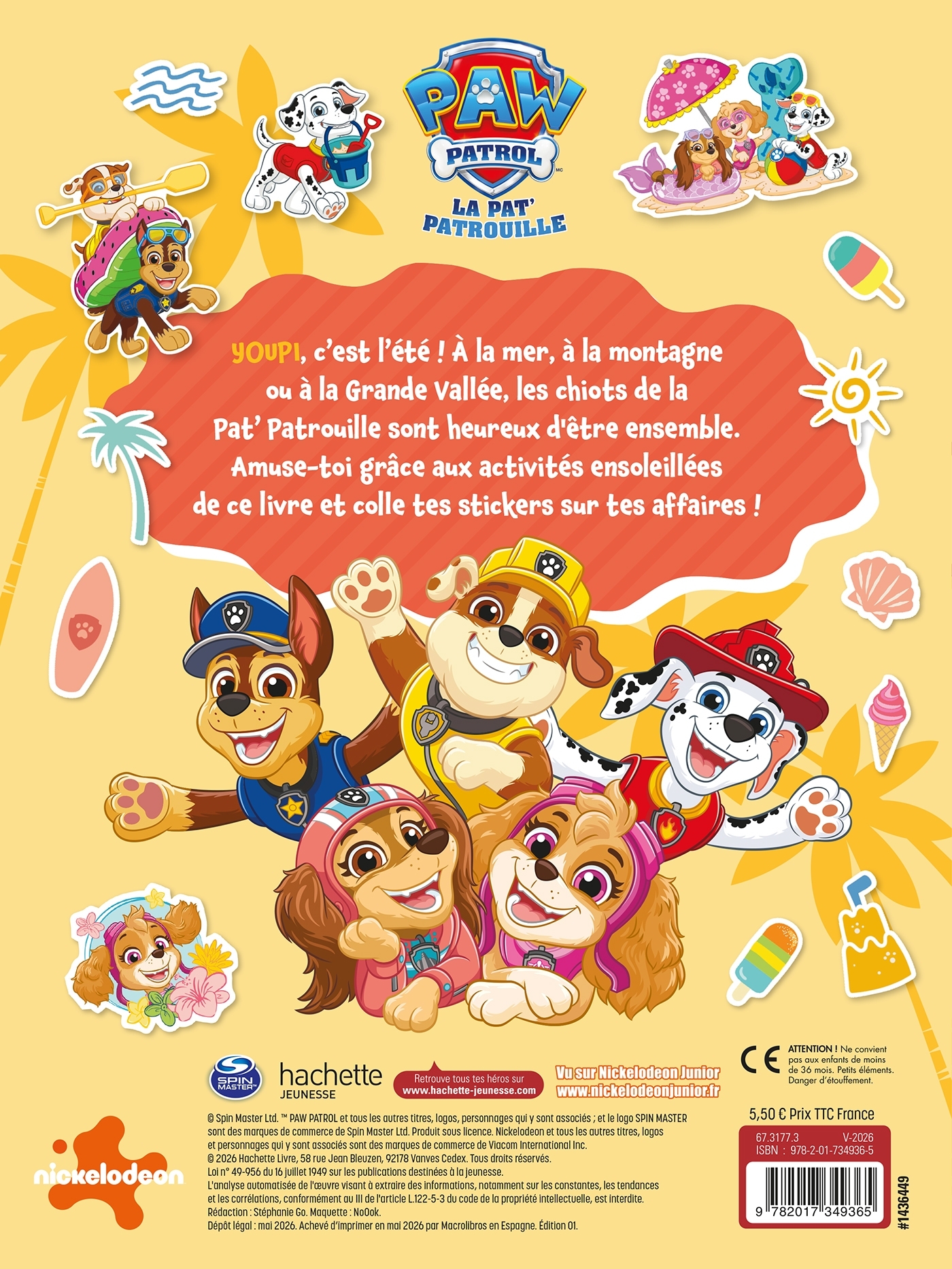 La Pat' Patrouille - Mes activités de l'été -   - HACHETTE JEUN.