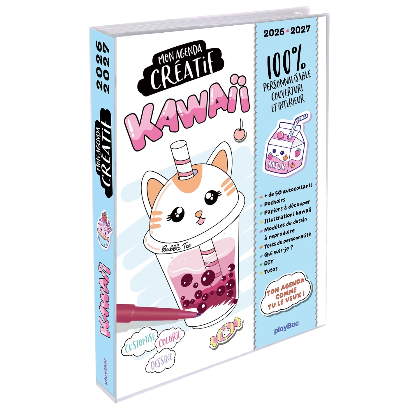 Mon agenda créatif Kawaii 2026-2027 -  Playbac Éditions - PLAY BAC