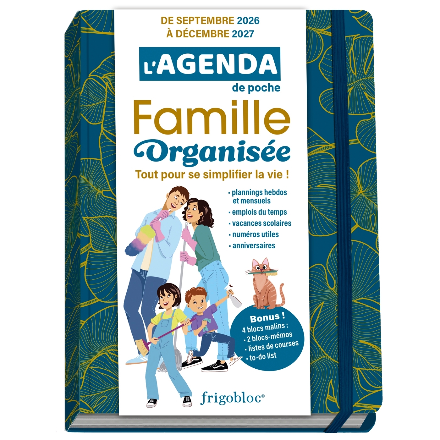 L'agenda de poche 2027 de la famille organisée - bleu (de sept. 2026 à déc. 2027) -   - PLAY BAC