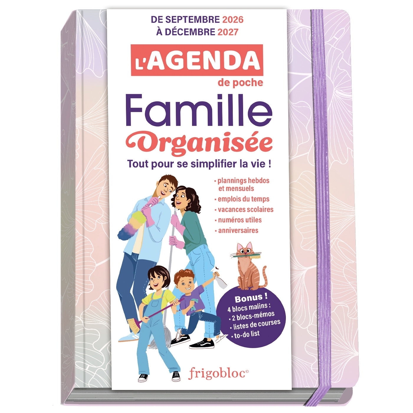 L'agenda de poche 2027 de la famille organisée - rose (de sept. 2026 à déc. 2027) -   - PLAY BAC
