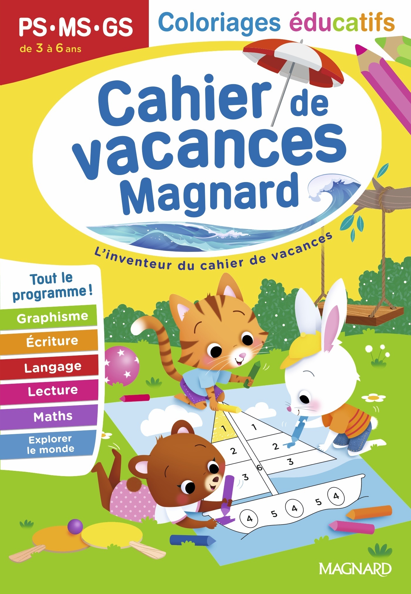 Cahier de vacances 2026, Coloriages éducatifs PS, MS, GS - Aurélie Perrot - MAGNARD