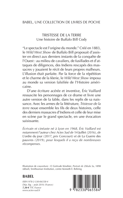 Tristesse de la terre - Éric Vuillard - ACTES SUD