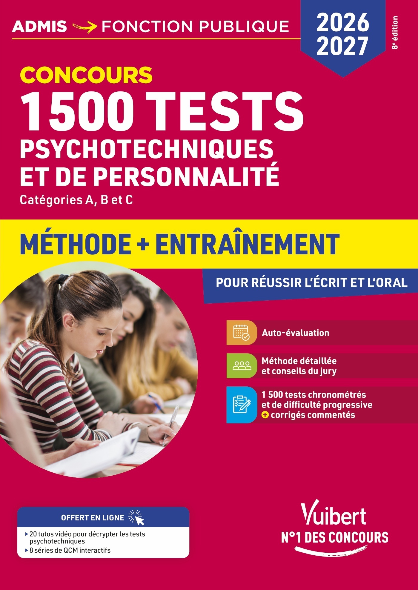 1500 tests psychotechniques et de personnalité - Méthode et entraînement intensif - Concours 2026-2027 - Sonia Deschamps, Ghyslaine Benoist - VUIBERT