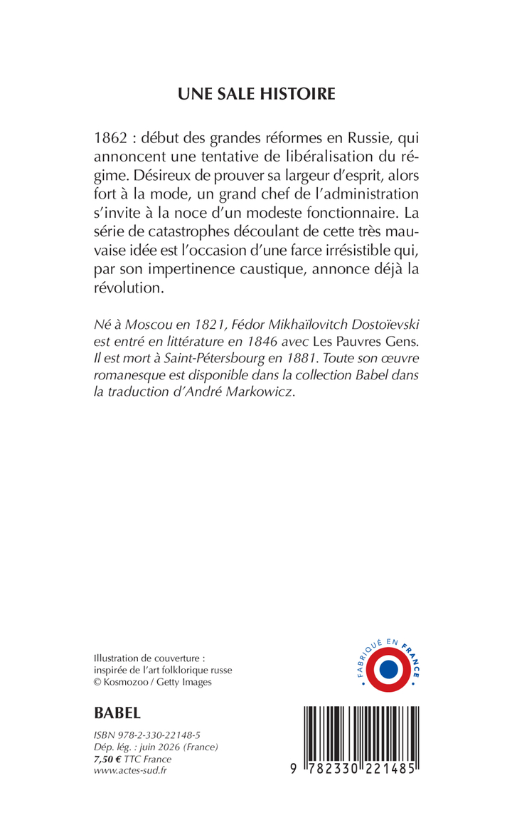 Une sale histoire - Fédor Dostoïevski - ACTES SUD