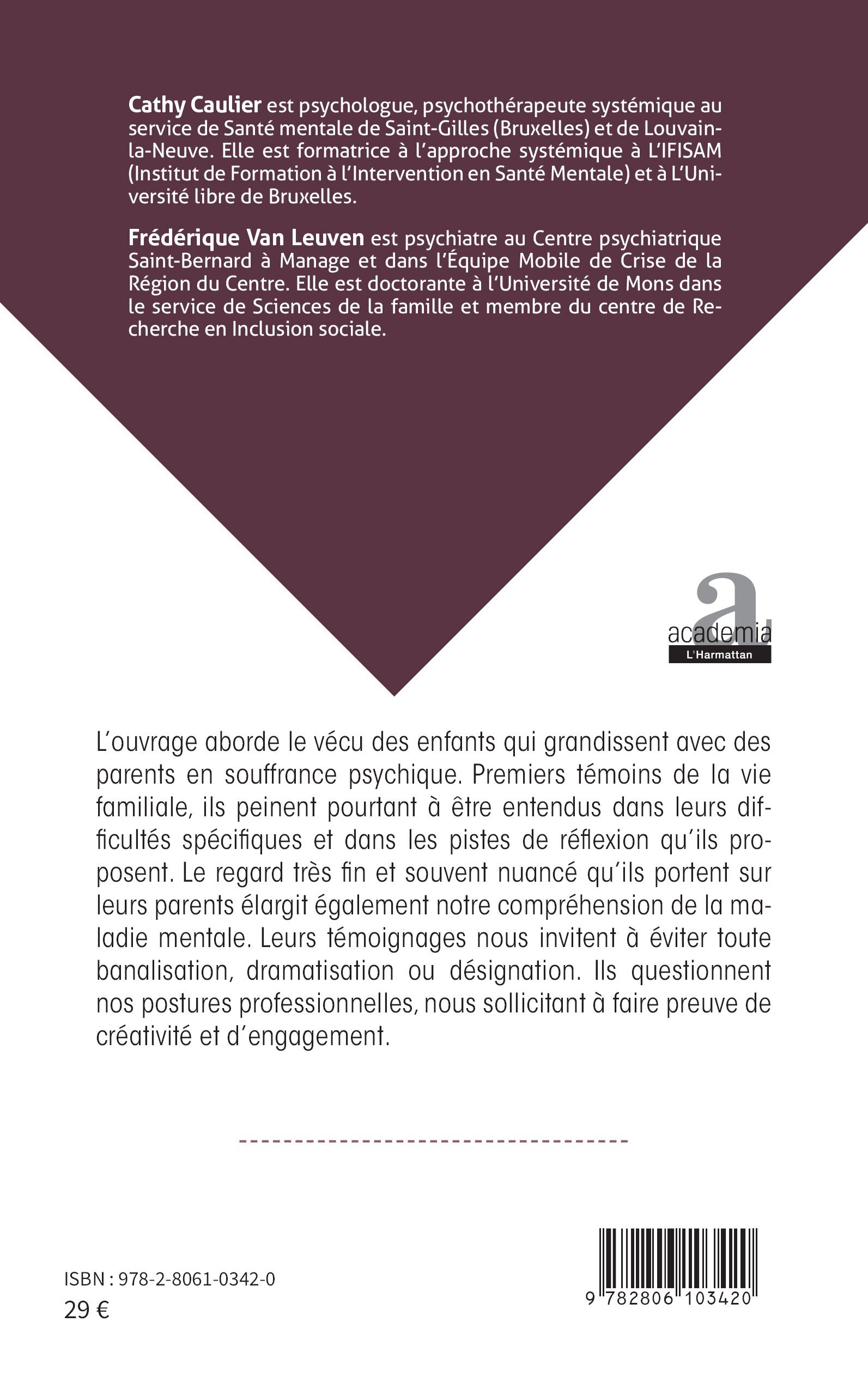 Grandir avec des parents en souffrance psychique - Frédérique Van Leuven, Cathy Caulier - ACADEMIA