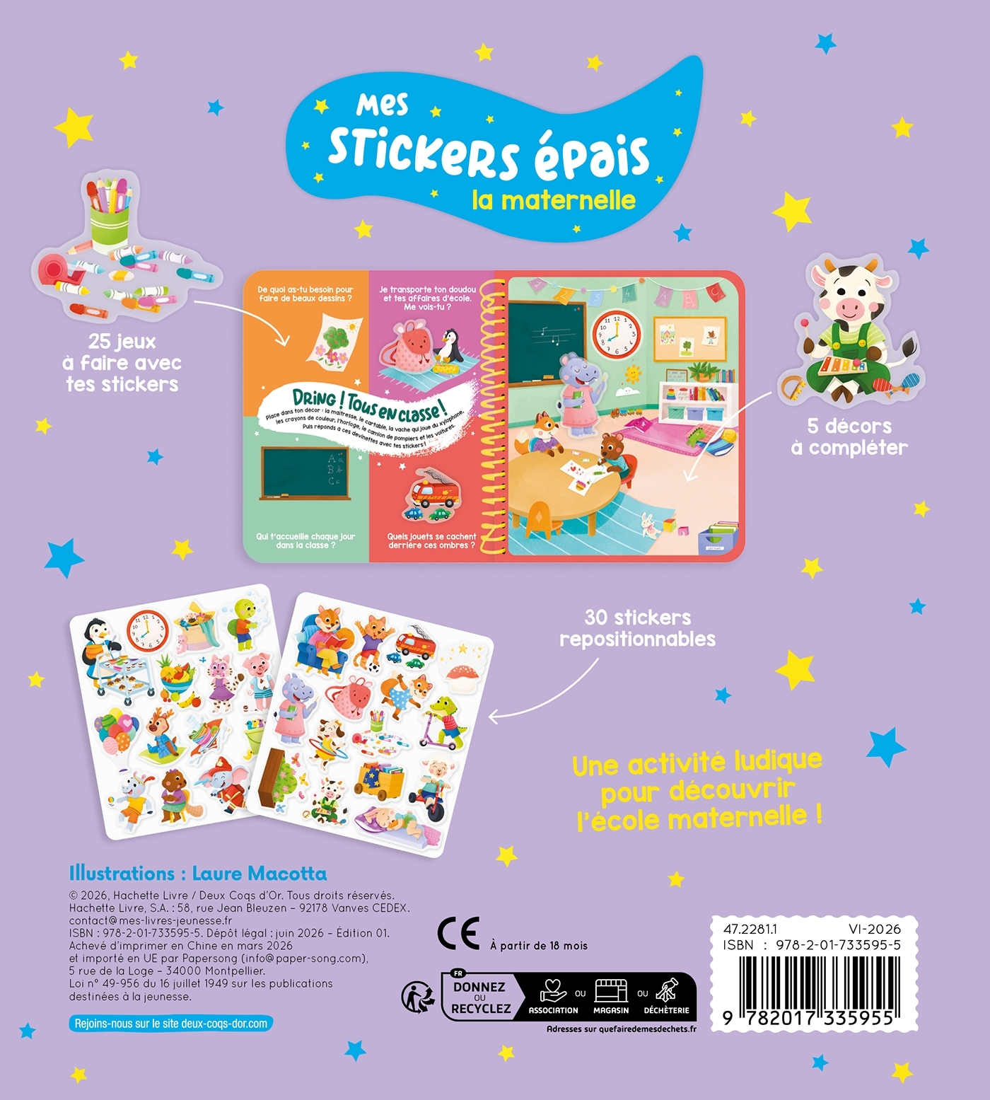 Mes stickers épais - La maternelle -  - DEUX COQS D OR