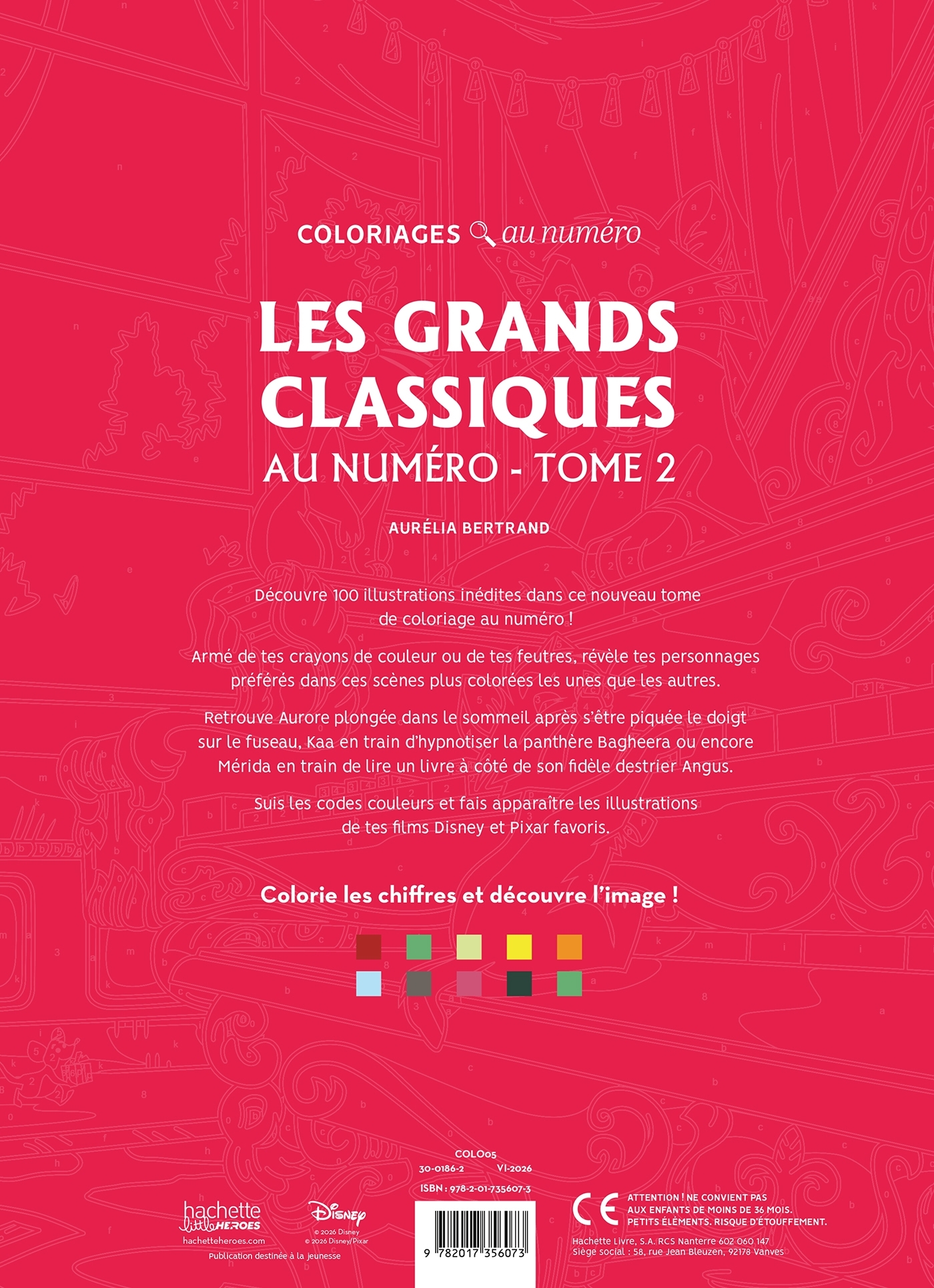 Coloriages au numéro - Grands classiques Tome 2 -  - HACHETTE HEROES