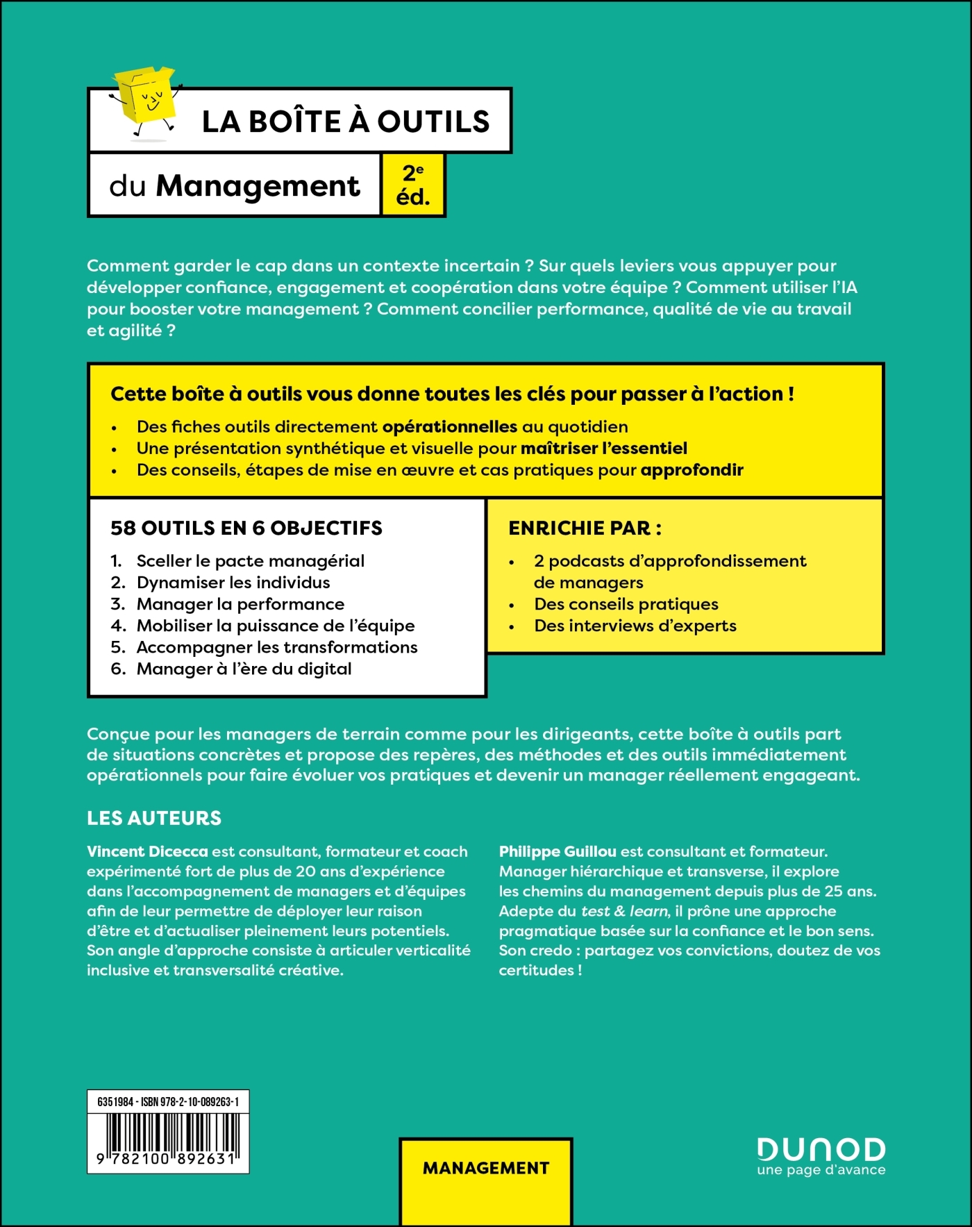 La boîte à outils du management - 2e éd. - Vincent Dicecca, Philippe Guillou - DUNOD