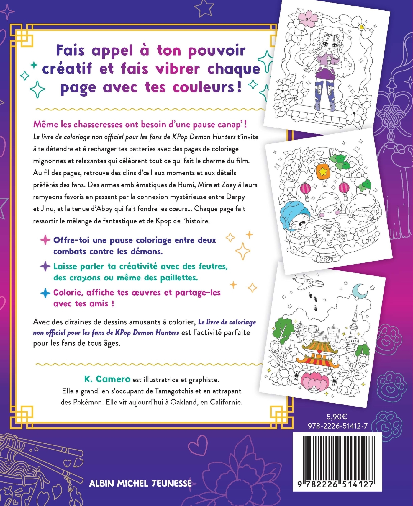 Le Livre de coloriage non officiel Kpop Demon Hunters - K. Cameron, K. Camero - ALBIN MICHEL
