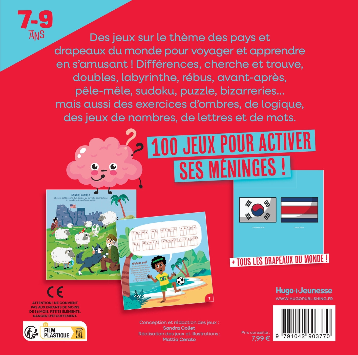 100 jeux du monde pour Super Futés 7-9 ans - Sandra Collet - HUGO JEUNESSE