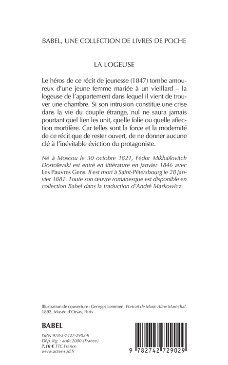 La Logeuse - Fédor Dostoïevski - ACTES SUD