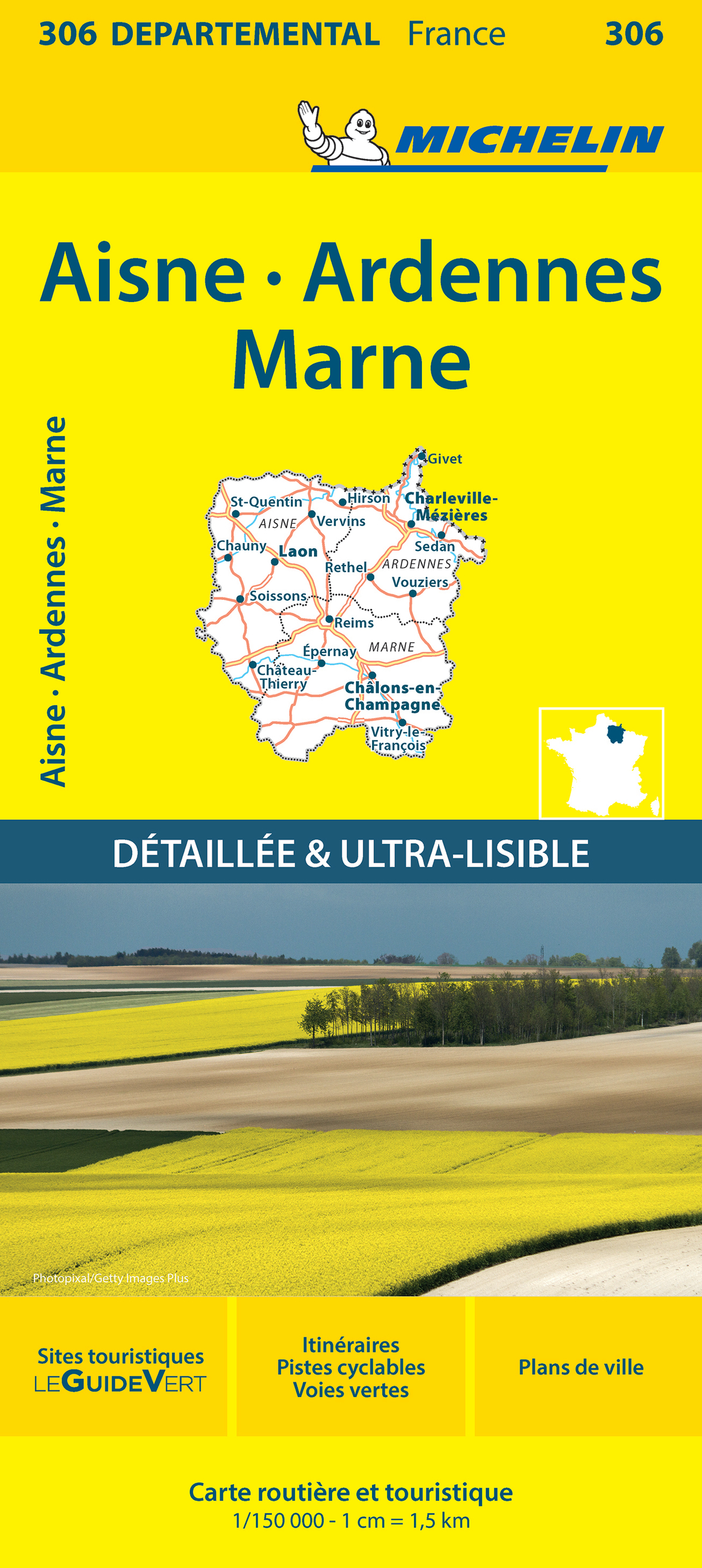 Carte Départementale Aisne, Ardennes, Marne - XXX - MICHELIN