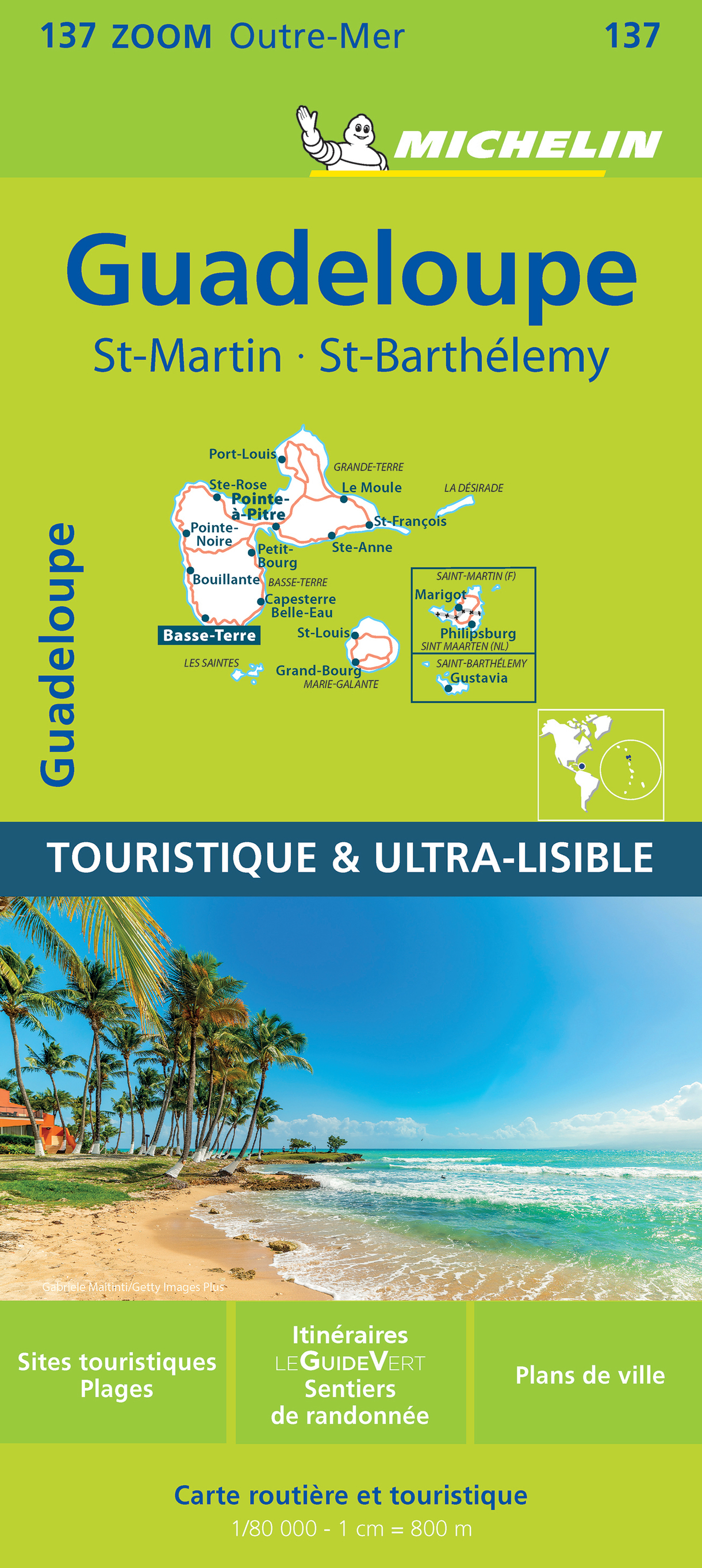 Carte Zoom Guadeloupe - St-Martin - St-Barthélemy - XXX - MICHELIN