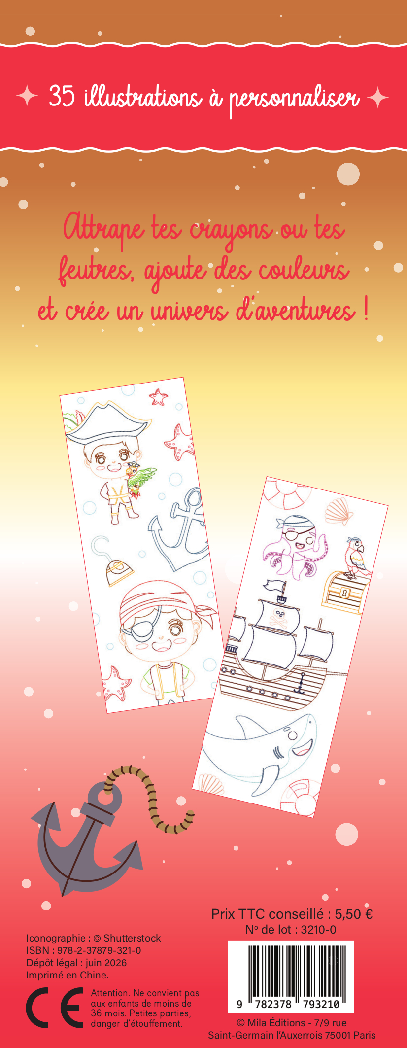 Pirates courageux - Mes petites cartes à colorier -  Collectif - MILA