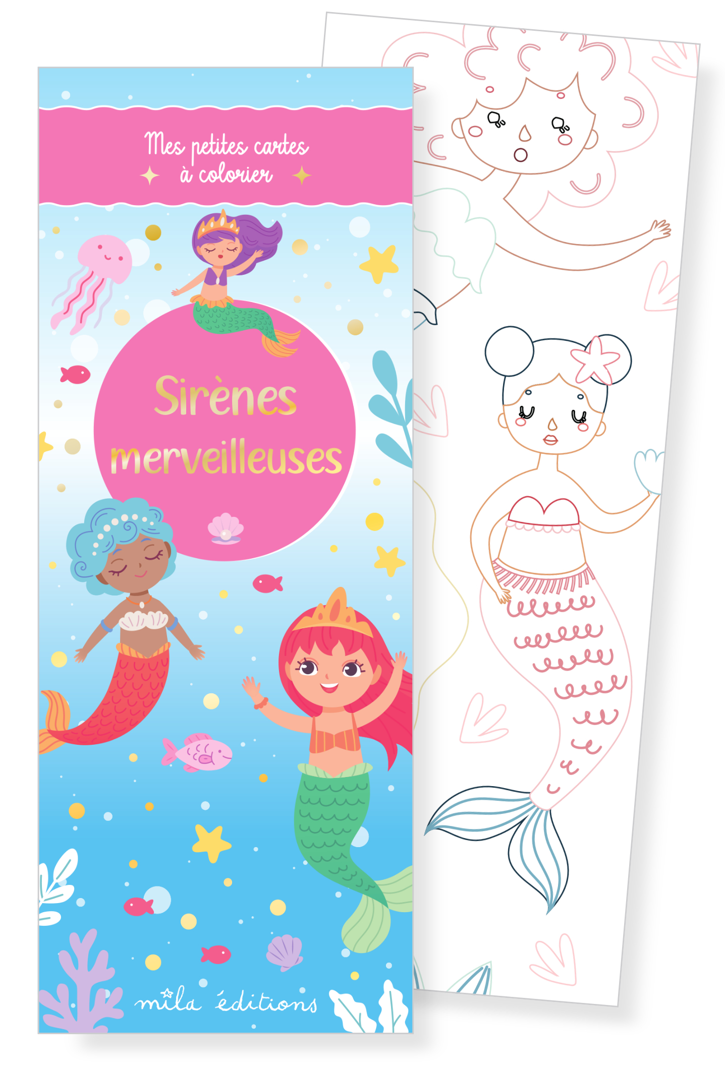 Sirènes merveilleuses - Mes petites cartes à colorier -  Collectif - MILA
