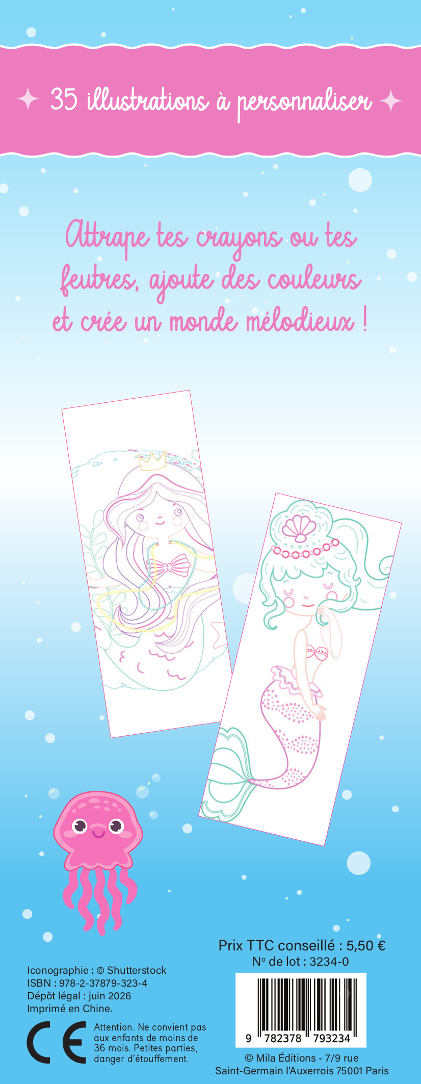 Sirènes merveilleuses - Mes petites cartes à colorier -  Collectif - MILA