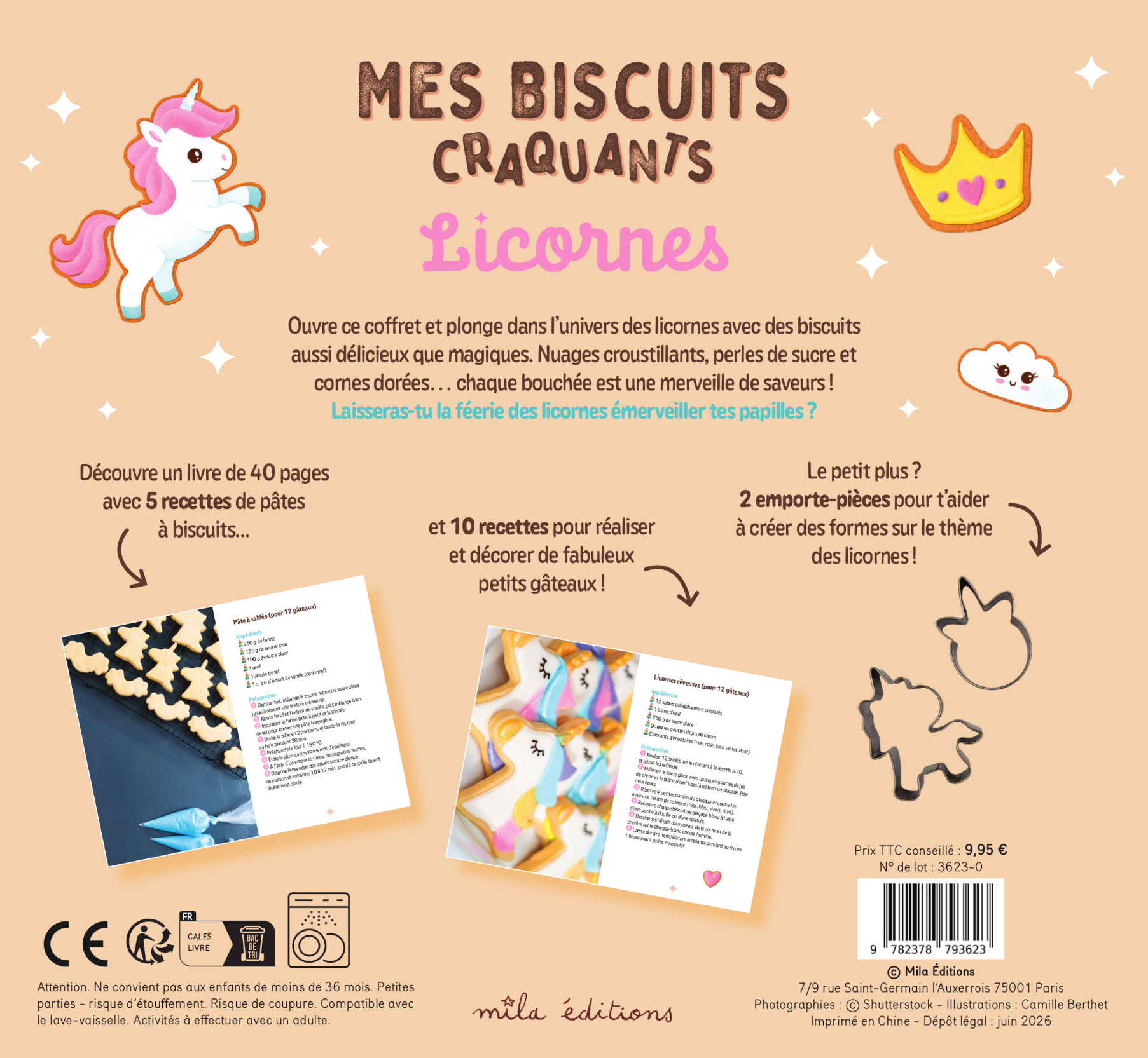 Coffret - Mes biscuits craquants Licornes -  Collectif - MILA