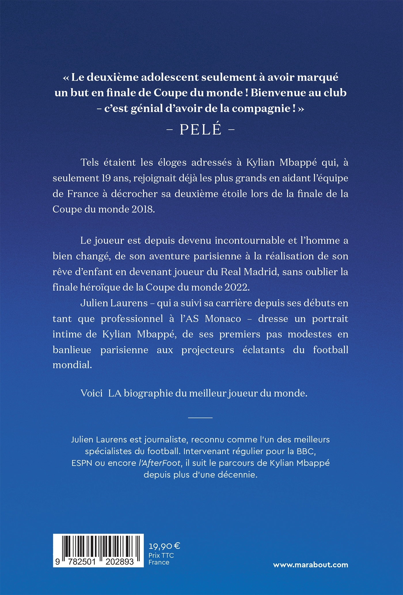 Kylian Mbappé - La biographie - Julien Laurens - MARABOUT