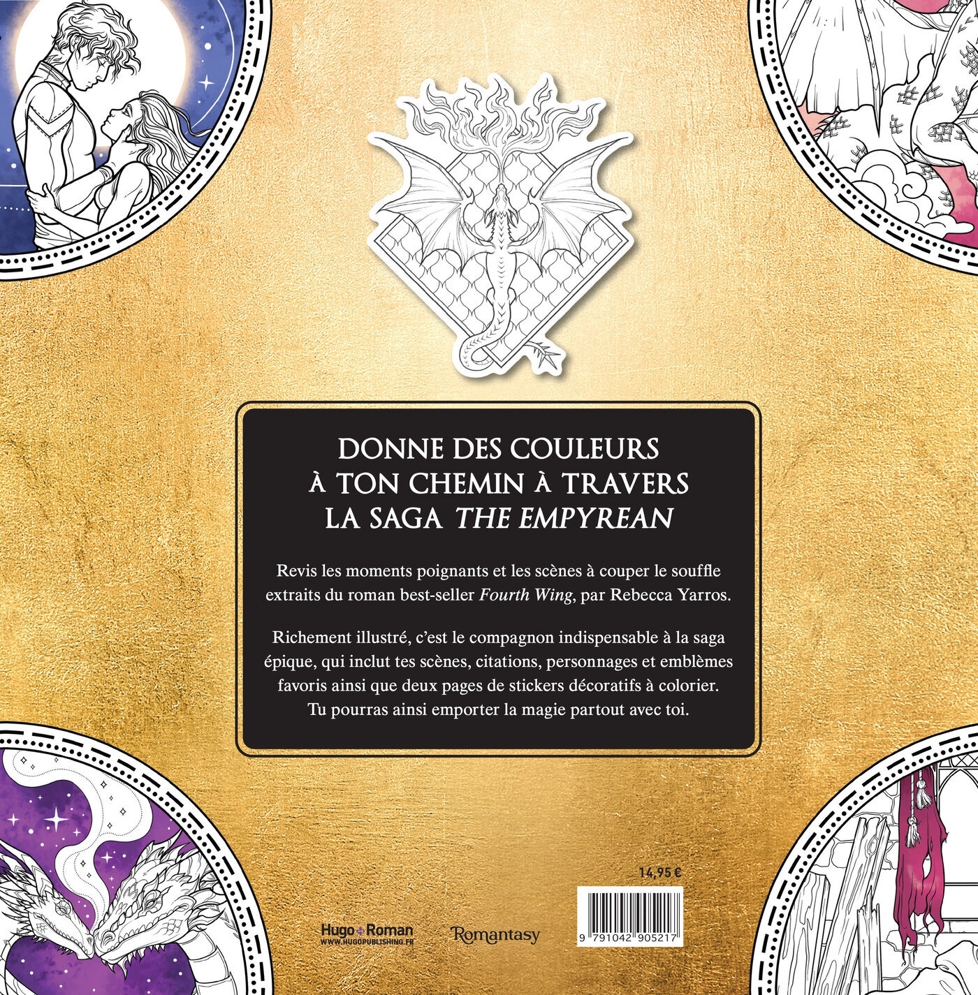 Fourth Wing : Le livre officiel de coloriage et de stickers - Lydia Fenwick - HUGO ROMAN