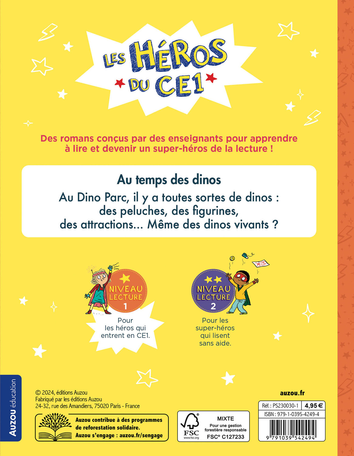Les Héros du CE1 - niveau 1 - Au temps des dinos - Maxime Gillio - AUZOU