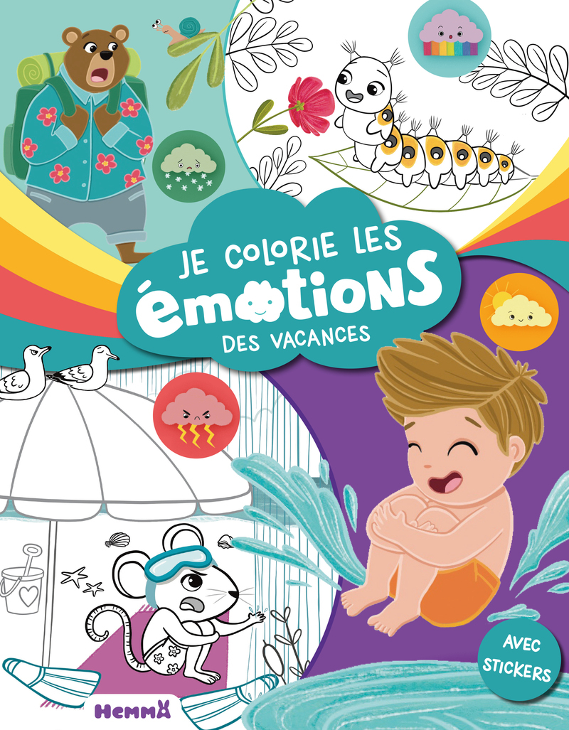Je colorie les émotions des vacances - Avec stickers -  Collectif - HEMMA