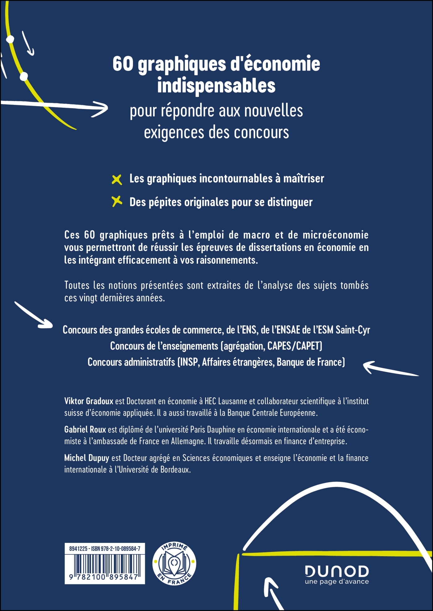 L'économie en 60 graphiques pour réussir vos concours - 2e éd. - Viktor Gradoux, Gabriel Roux, Michel Dupuy - DUNOD