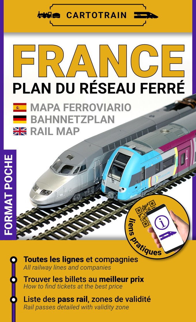 France - Plan du réseau ferré - Format poche -  - CARTOTRAIN