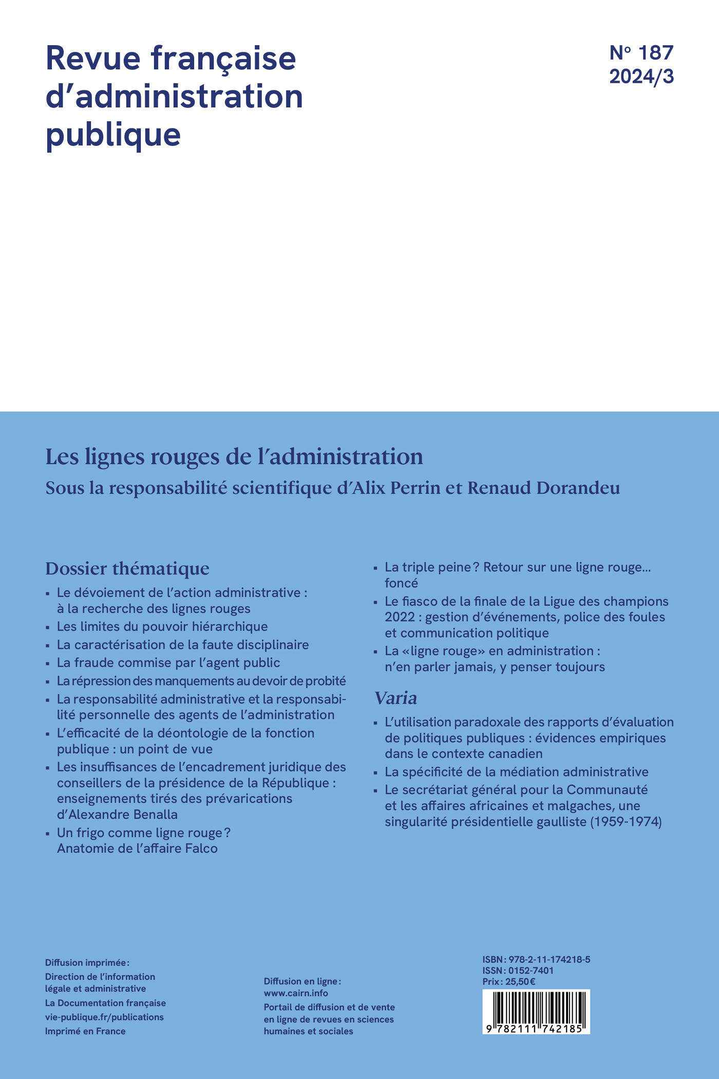 Les lignes rouges de l'administration -  Institut National Du Service Public (insp) [ena] - DOC FRANCAISE
