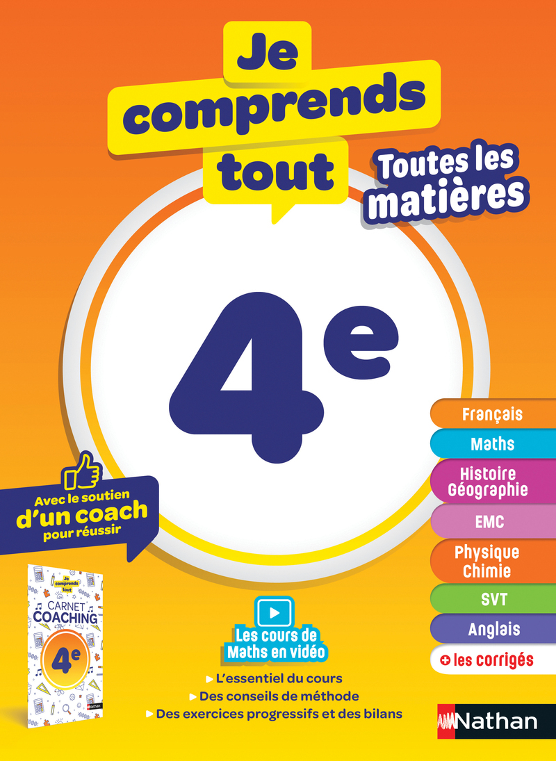 Je comprends tout - tout en un 4ème - Pierre-Alain Chiffre, Olivier Révil, Julien Frugère, D Delmas, Martin O'sullivan, Claire Maumy, Hélène Richoux, Joëlle Cognie - NATHAN