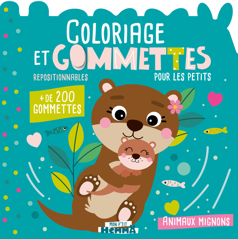 Mon P'tit Hemma - Coloriage et gommettes pour les petits - Animaux mignons - + de 200 gommettes repositionnables -  Collectif - HEMMA