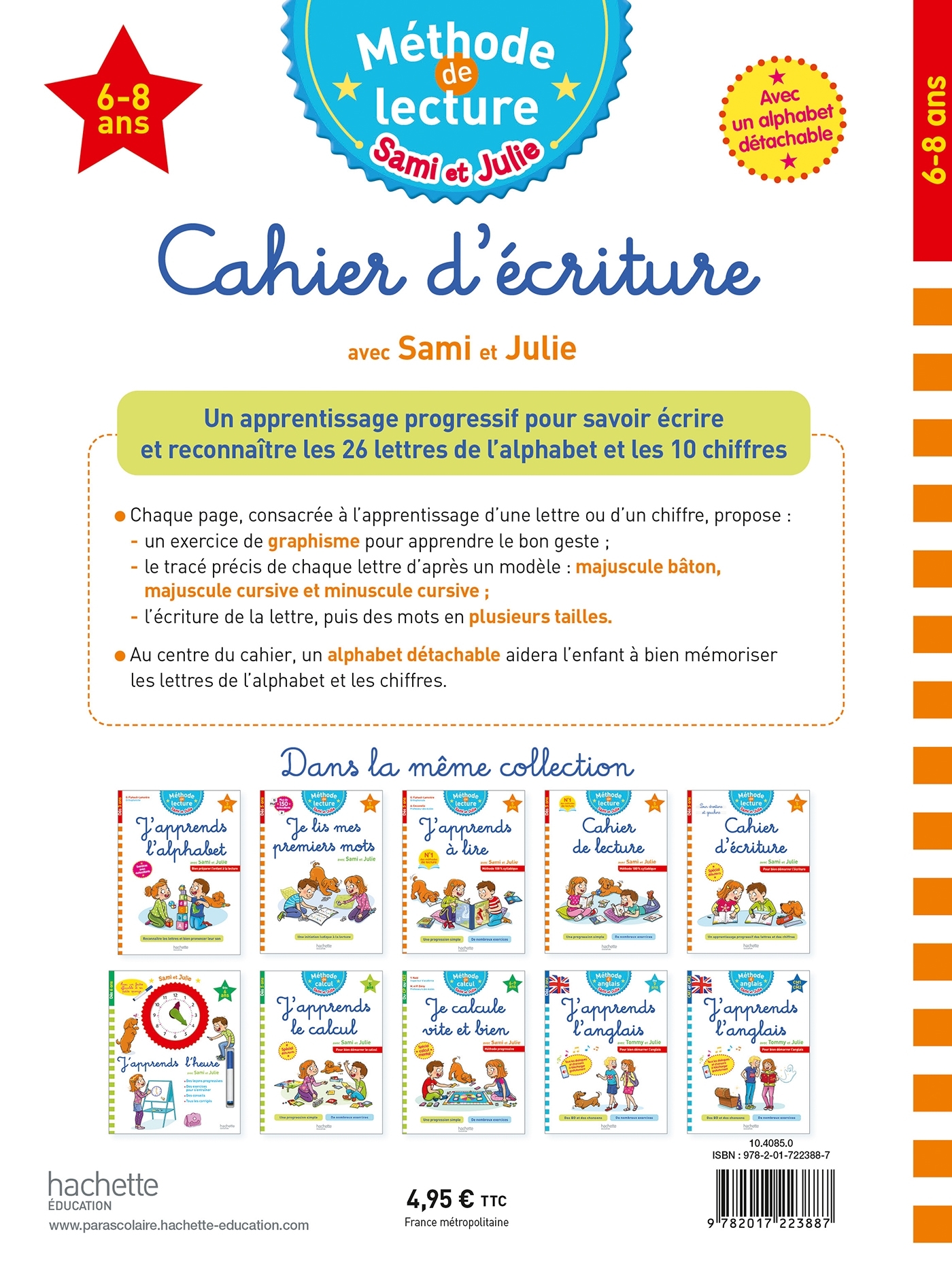 Sami et Julie Cahier d'écriture 6-8 ans - Adeline Cecconello - HACHETTE EDUC
