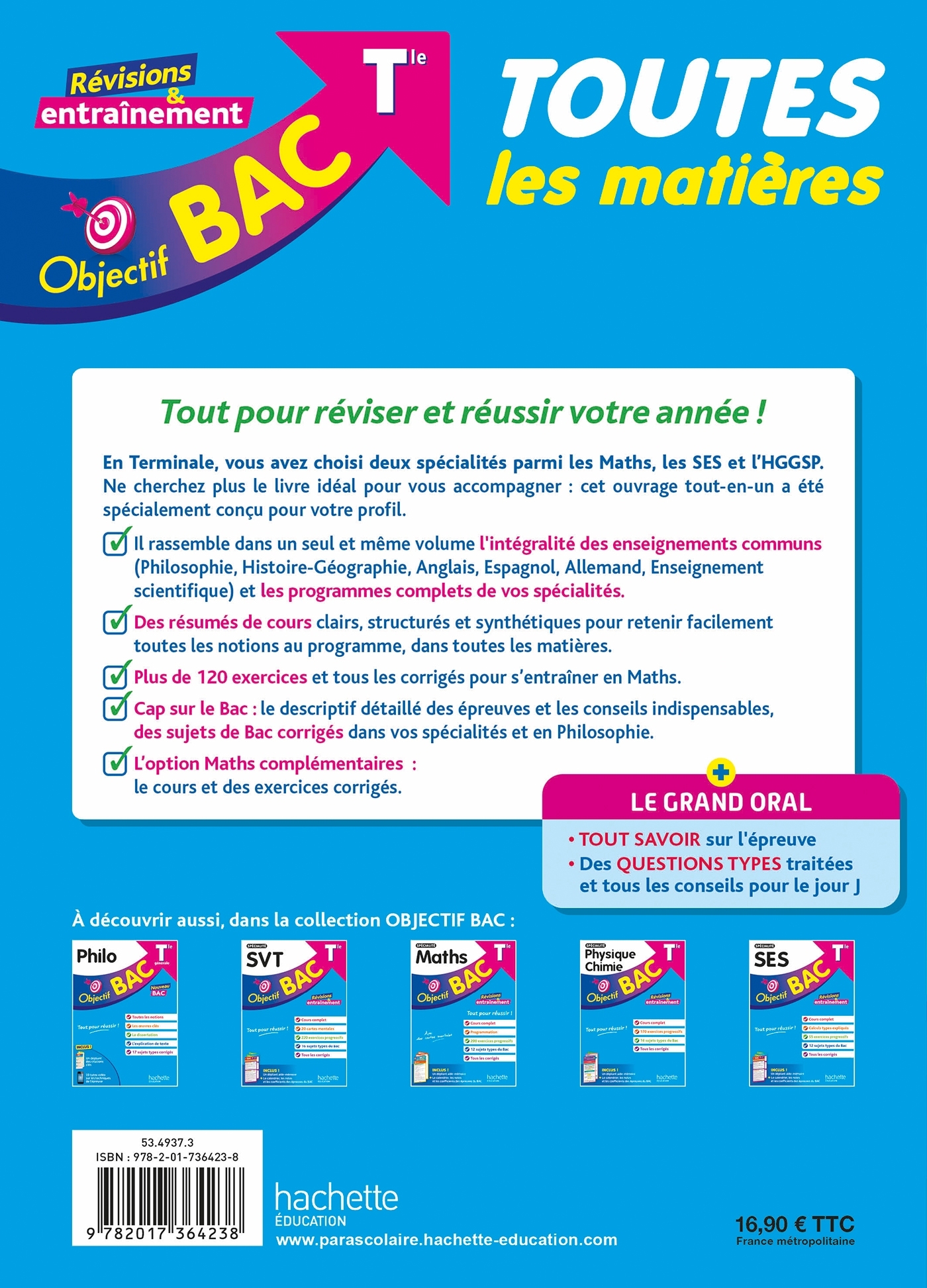 Objectif BAC tlm Tle Maths SES HGGSP enseignements communs - BAC 2027 -   - HACHETTE EDUC