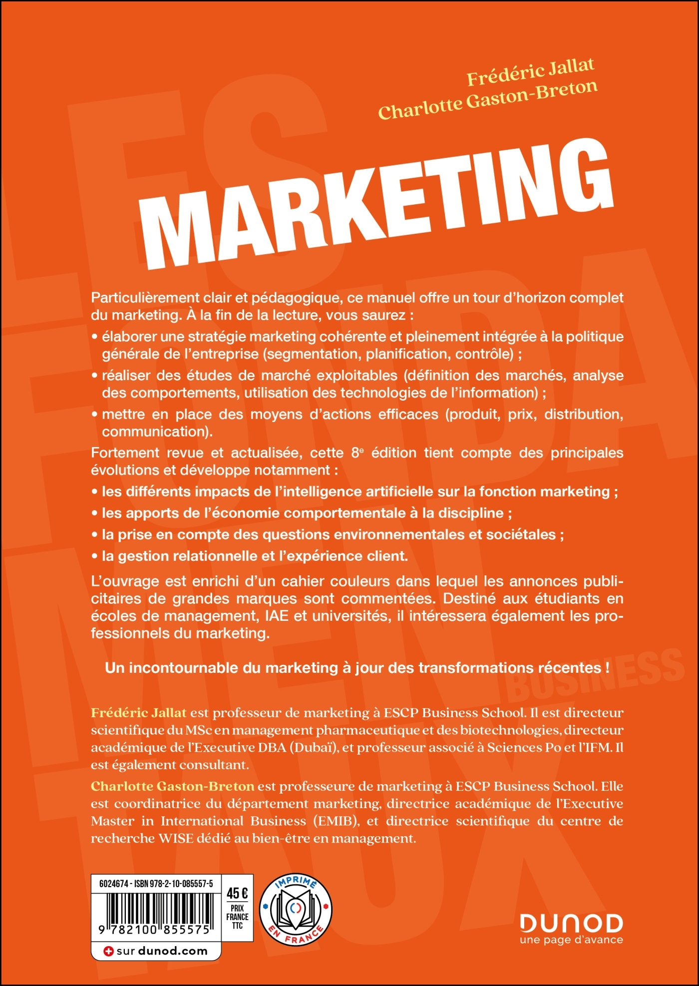 Marketing - 8e éd. - Frédéric JALLAT, Charlotte GASTON-BRETON - DUNOD