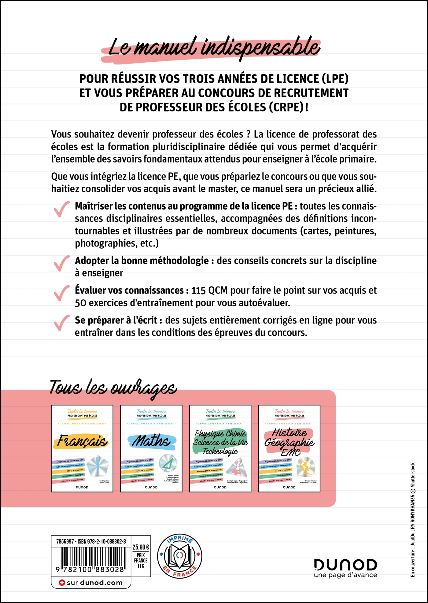 Toute la licence Professorat des écoles - Histoire, Géographie, EMC - Christophe Meunier, Stéphane De La Cruz Rueda - DUNOD
