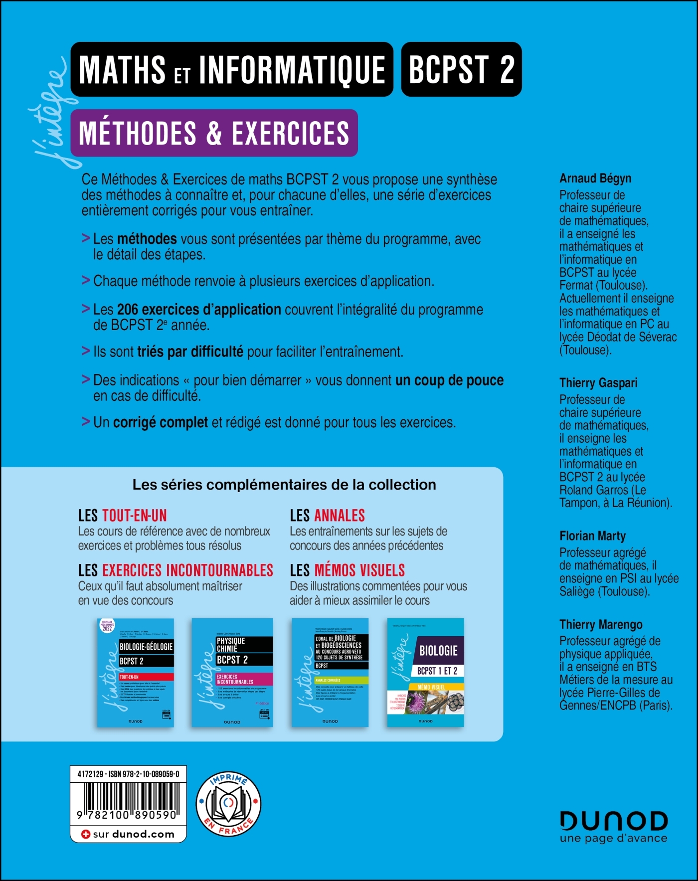 Maths et informatique Méthodes et exercices BCPST 2 - 6e éd. - Arnaud Bégyn, Thierry Gaspari, Thierry Marengo, Florian Marty - DUNOD