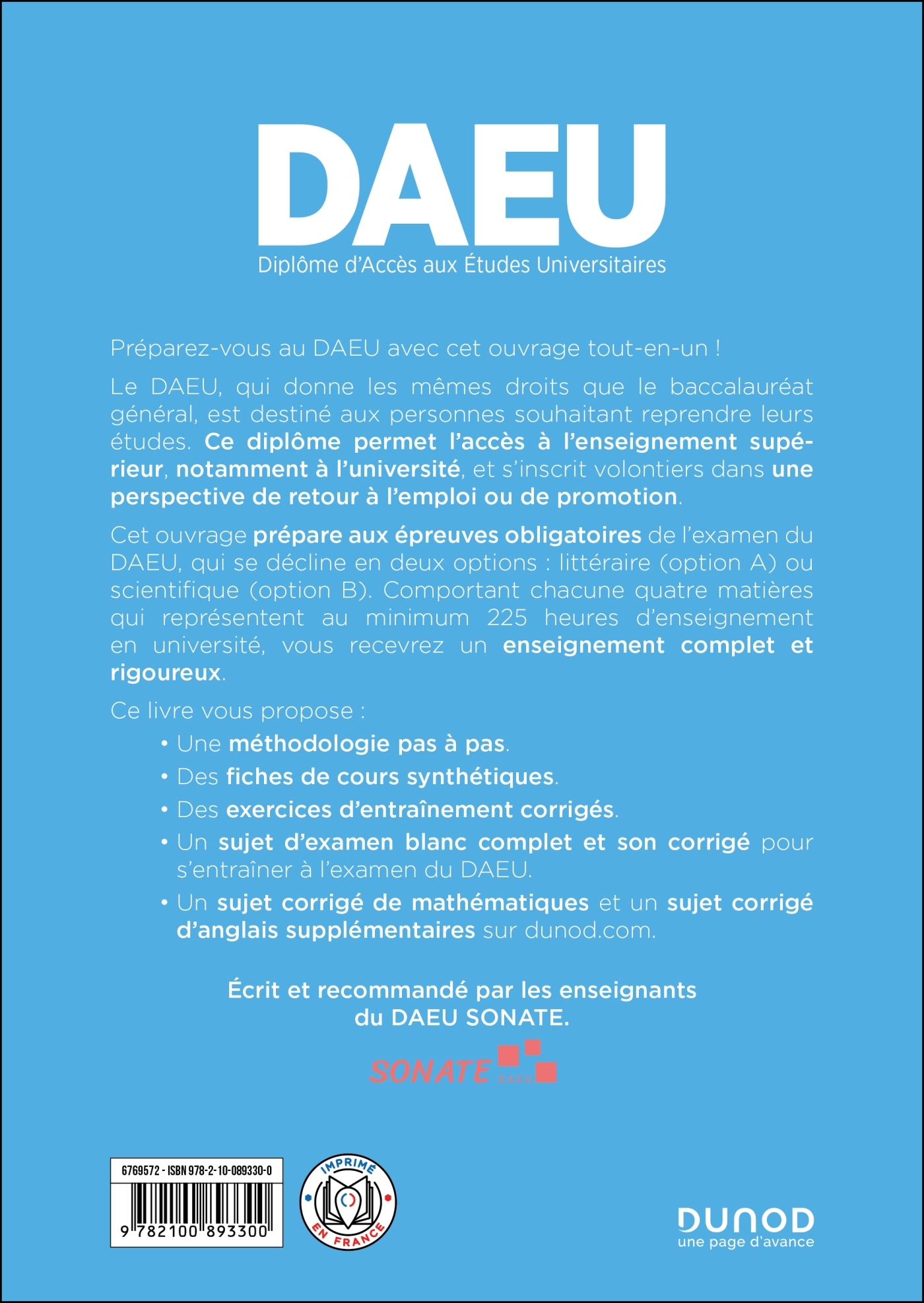 DAEU - Options A et B - Tout en un - 2e éd. - Amandine Rannou, Jocelyne Alimeck, Marie-Laure Brocault, Pascale Collin-Metzger, Christian Miralles, Chantal Pigaglio Agostinetti, Natacha Ragusa - DUNOD
