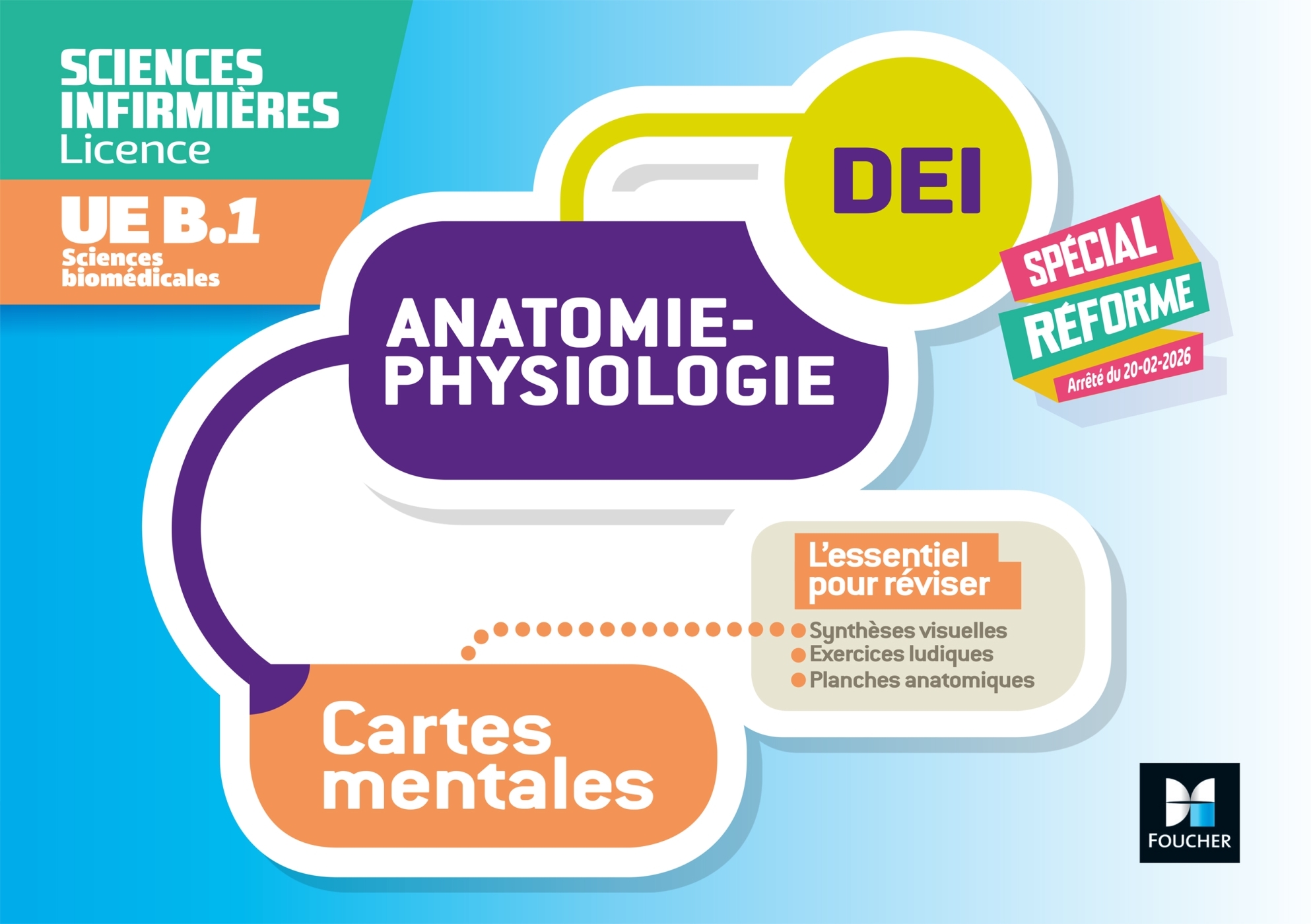 Diplôme Infirmier - DEI - Cartes mentales - Anatomie Physiologie - Sandrine Faure, Patrice Bourgeois, Giovanni Fumelli, Magali Radigon, Hugo Espinosa, Pauline Guillier - FOUCHER