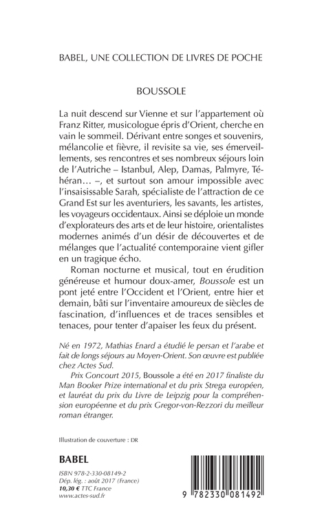 Boussole - Mathias Enard - ACTES SUD