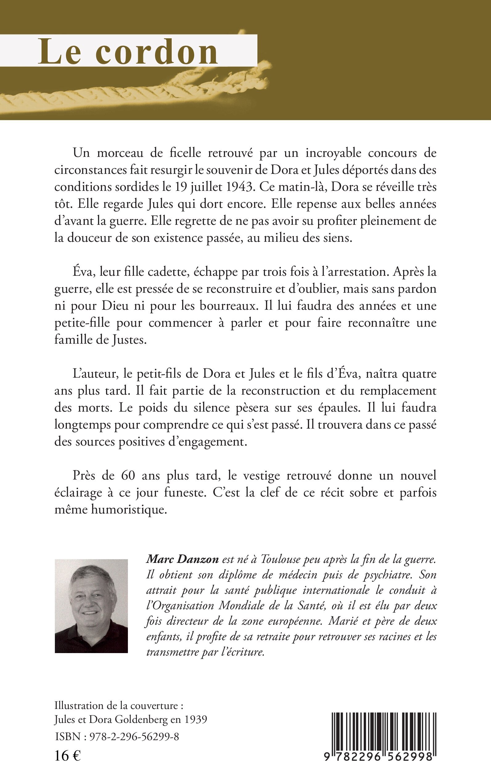 Le cordon. Mémoires familiales de la Shoah - Marc Danzon - L'HARMATTAN