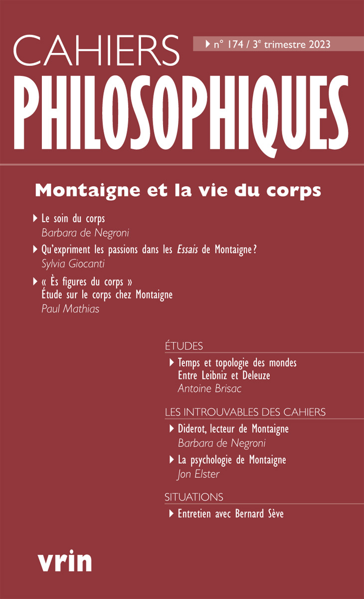 Montaigne et la vie du corps - Jon Elster, Barbara de Negroni, Antoine Brisac, Sylvia Giocanti, Paul Mathias - VRIN