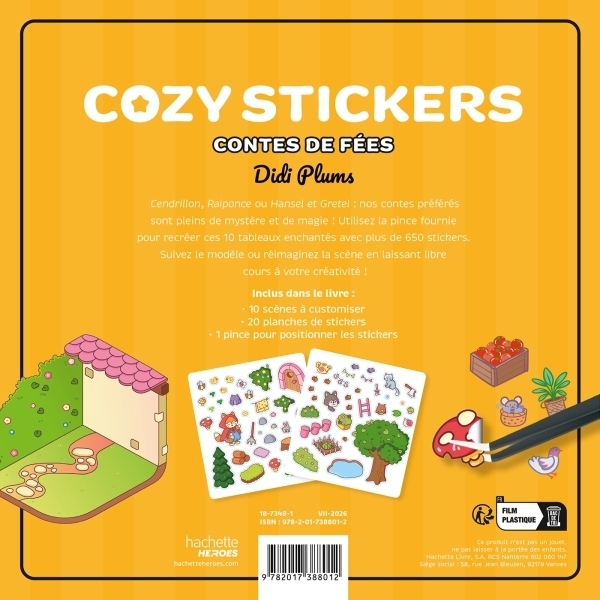 Cozy Stickers Didi Plums (avec pince) - Contes de fées - DIDI PLUMS - HACHETTE HEROES