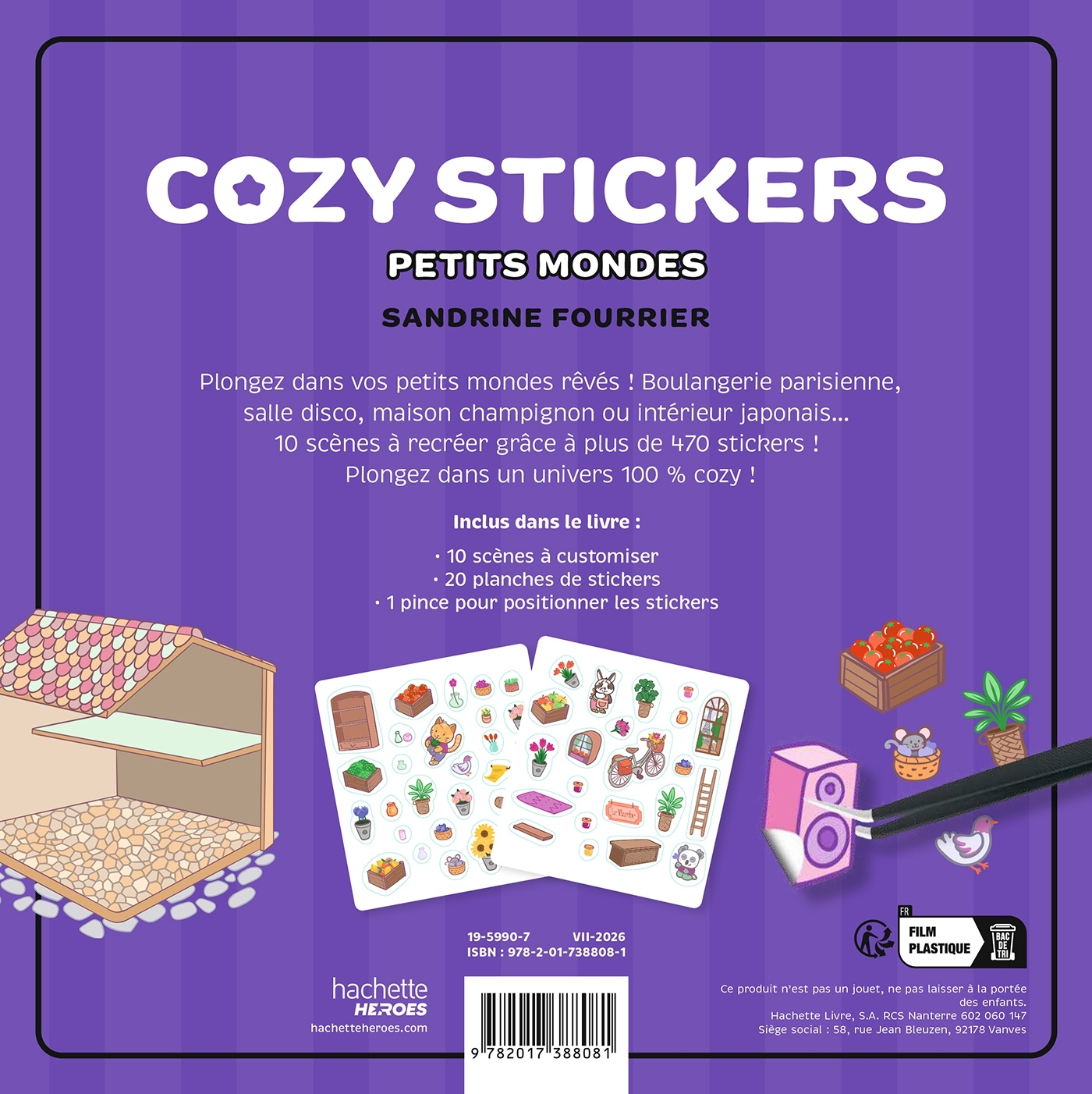 Cozy stickers (avec pince) - Petits mondes - FOURRIER SANDRINE - HACHETTE HEROES