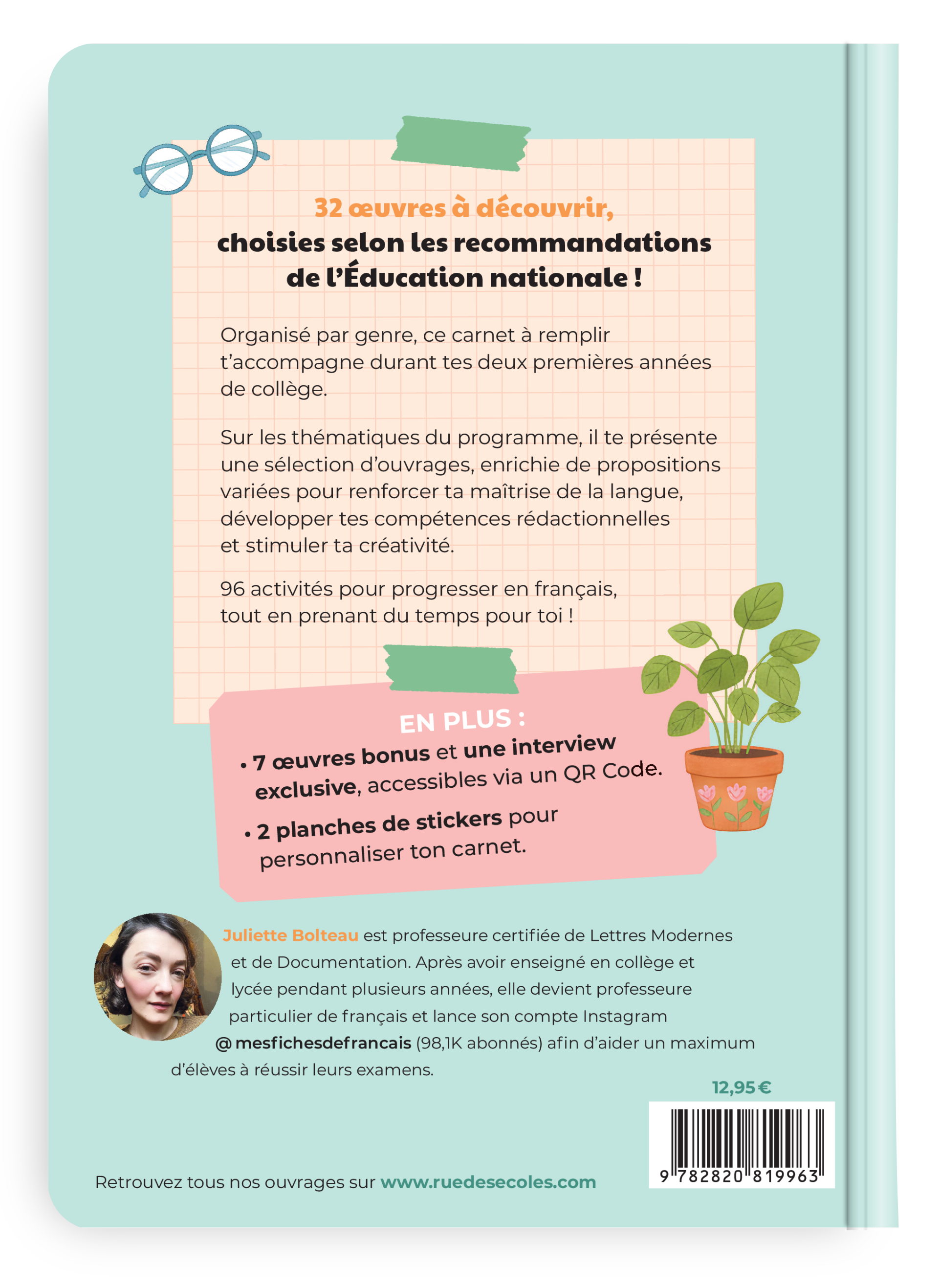 Mon carnet de lecture 6e - 5e - Juliette Bolteau - RUE DES ECOLES