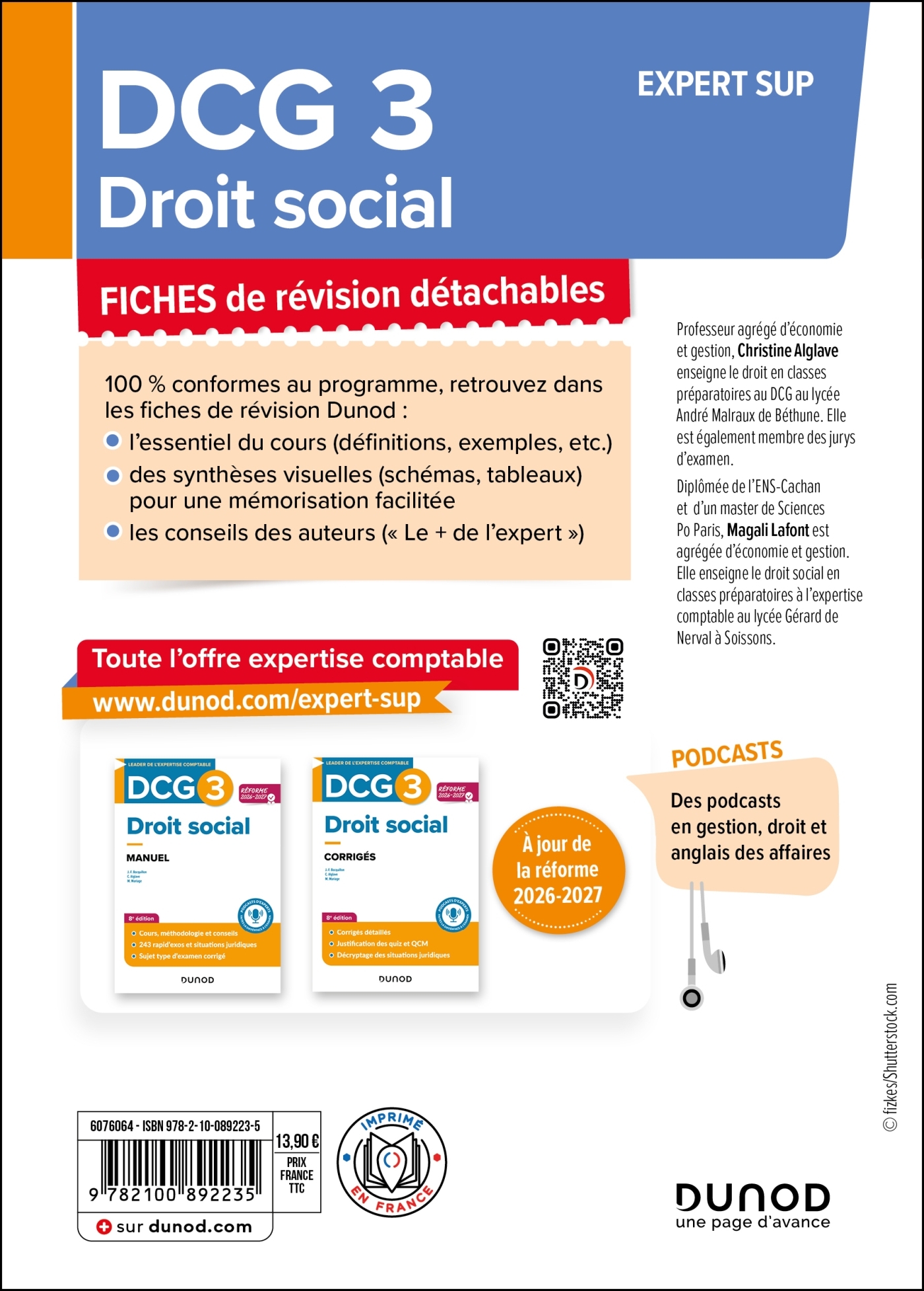 DCG 3 - Droit social - Fiches - Réforme 2026-2027 - Christine Alglave, Magali Lafont - DUNOD