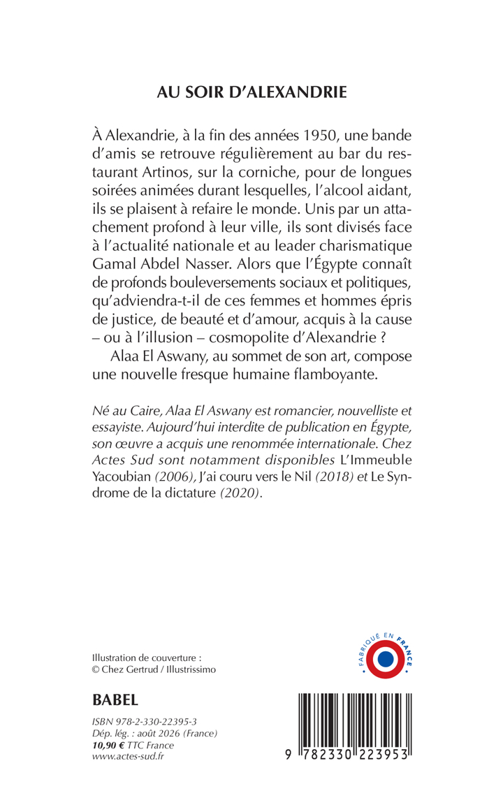 Au soir d'Alexandrie - Alaa El aswany - ACTES SUD
